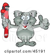 Poster, Art Print Of Koala Character Holding A Red Wrench