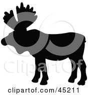 Royalty Free RF Clipart Illustration Of A Profiled Black Moose Silhouette by JR #COLLC45211-0123