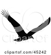 Royalty Free RF Clipart Illustration Of A Profiled Black Soaring Eagle Silhouette by JR #COLLC45242-0123