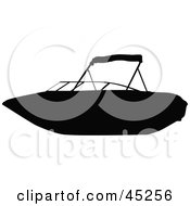 Royalty Free RF Clipart Illustration Of A Profiled Black Personal Boat Silhouette by JR #COLLC45256-0123