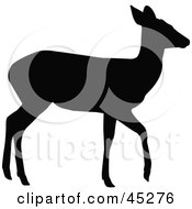 Royalty Free RF Clipart Illustration Of A Profiled Black Walking Doe Silhouette by JR #COLLC45276-0123