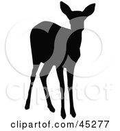 Royalty Free RF Clipart Illustration Of A Profiled Black Doe Silhouette by JR #COLLC45277-0123