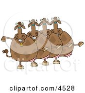 Cow Chorus Dancing Together As A Group Clipart