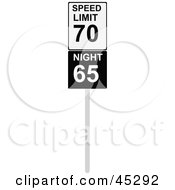 Royalty Free RF Clipart Illustration Of A Speed Limit Sign With Night And Day Speeds by JR #COLLC45292-0123