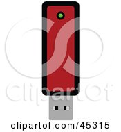 Royalty Free RF Clipart Illustration Of A Red And Black USB Flash Drive