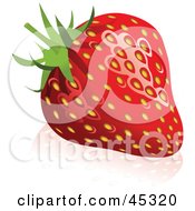 Royalty Free RF Clipart Illustration Of A Fresh And Shiny Red Strawberry by Oligo