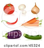 Royalty Free RF Clipart Illustration Of A Digital Collage Of Organic Veggies by Oligo #COLLC45324-0124
