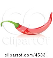 Royalty Free RF Clipart Illustration Of A Long Red Organic Chili Pepper by Oligo #COLLC45331-0124