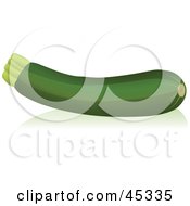 Royalty Free RF Clipart Illustration Of A Green Curved Organic Zucchini