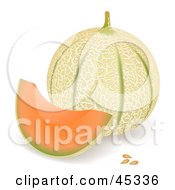 Wedge Of Tuscan Cantalope By A Whole Melon