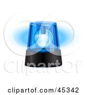 Royalty Free RF Clipart Illustration Of A Flashing Blue Siren On A Black Base