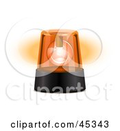 Royalty Free RF Clipart Illustration Of A Flashing Orange Siren On A Black Base by Oligo