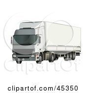 Poster, Art Print Of Parked White Big Rig Truck