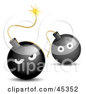 Royalty Free RF Clipart Illustration Of Happy And Angry Bombs