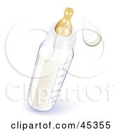 Drop Of Formula Squirting From The Nipple Of A Baby Bottle