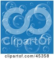 Royalty Free RF Clipart Illustration Of A Blue Transparent Bubbly Background