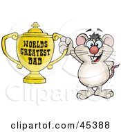 Poster, Art Print Of Mouse Character Holding A Golden Worlds Greatest Dad Trophy