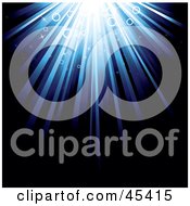 Royalty Free RF Clipart Illustration Of A Bright Burst Of Light Shining Down On A Dark Background With Circles by TA Images