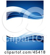 Poster, Art Print Of Blank Wavy White Text Box Bordered In Blue Waves