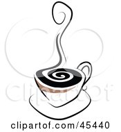 Royalty Free RF Clipart Illustration Of A Rising Curl Of Steam Rising From A Cup Of Hot Coffee by TA Images