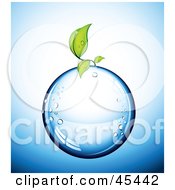 Royalty Free RF Clipart Illustration Of A Small Green Plant Growing On A Pure Water Droplet by TA Images #COLLC45442-0125