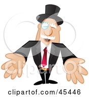 Royalty Free RF Clipart Illustration Of A Friendly Senior Wealthy Man Welcoming The Viewer With Open Arms