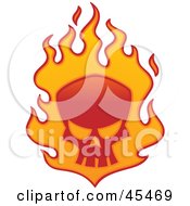 Royalty Free RF Clipart Illustration Of A Red Skull In Orange Flames