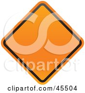 Poster, Art Print Of Blank Orange Diamond Shaped Construction Zone Sign