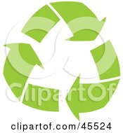 Royalty Free RF Clipart Illustration Of Solid Light Green Recycle Arrows