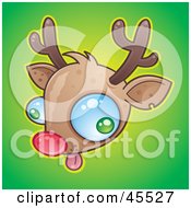 Poster, Art Print Of Rudolph The Red Nosed Reindeer Making A Silly Face