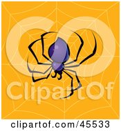 Poster, Art Print Of Purple Spider Weaving A Strong Web