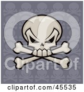 Skull And Crossbones With A Repeat Pattern Purple Background