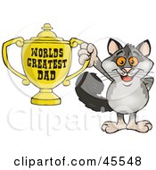 Possum Character Holding A Golden Worlds Greatest Dad Trophy