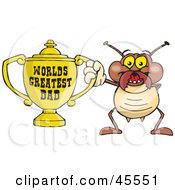 Poster, Art Print Of Termite Character Holding A Golden Worlds Greatest Dad Trophy