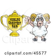 Poster, Art Print Of Ram Character Holding A Golden Worlds Greatest Dad Trophy