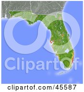 Royalty Free RF Clipart Illustration Of A Shaded Relief Map Of The State Of Florida by Michael Schmeling #COLLC45587-0128