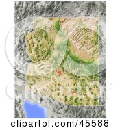 Royalty Free RF Clipart Illustration Of A Shaded Relief Map Of The State Of Arizona by Michael Schmeling #COLLC45588-0128