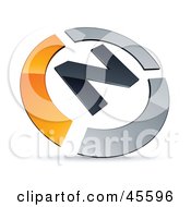 Pre-Made Orange And Chrome N Logo