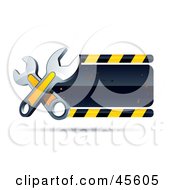Poster, Art Print Of Blank Construction Sign With Two Wrenches