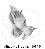 Royalty Free RF Clipart Illustration Of A Mans Hands Held Together In Prayer by Michael Schmeling #COLLC45616-0128