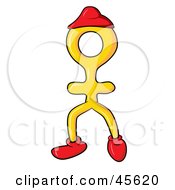 Royalty Free RF Clipart Illustration Of A Female Gender Symbol Wearing Shoes And A Hat by Michael Schmeling