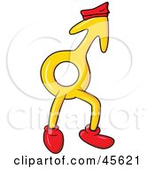 Royalty Free RF Clipart Illustration Of A Male Gender Symbol Wearing Shoes And A Hat by Michael Schmeling