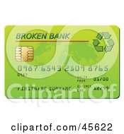 Poster, Art Print Of Green Broken Bank Credit Card