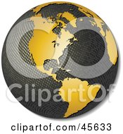 Royalty Free RF Clipart Illustration Of A 3d Textured Globe With Golden Continents Featuring America by Michael Schmeling #COLLC45633-0128