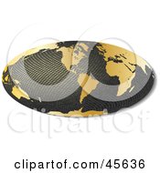 Royalty Free RF Clipart Illustration Of A 3d Textured Hammer Projection Globe Featuring America
