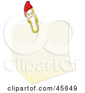 Royalty Free RF Clipart Illustration Of A Happy Paperclip Character Holding Up A Message