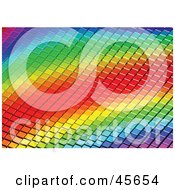 Royalty Free RF Clipart Illustration Of A Wavy Rainbow Tile Background
