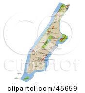 Royalty Free RF Clipart Illustration Of A Manhattan Street Map Showing Tourist Attractions And Landmarks