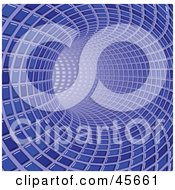 Royalty Free RF Clipart Illustration Of A Curving Blue Tunnel Made Of Tiles Leading Off Into Light