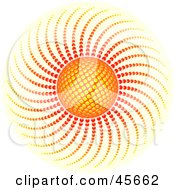 Royalty Free RF Clipart Illustration Of A 3d Orange Sun With Red And Orange Fiery Rays